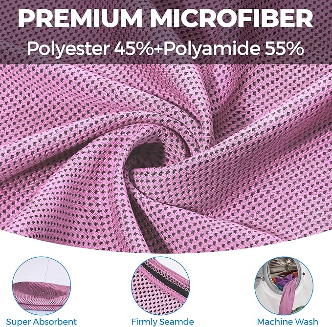 Cooling Towels for Neck and Face - Soft Breathable Chilly Towel, Sweat Wraps, Cool Rags Quick Dry Towel for Hot Weather, Workout, Sports, Yoga, Gym, Hiking, Running, Trips, Golf