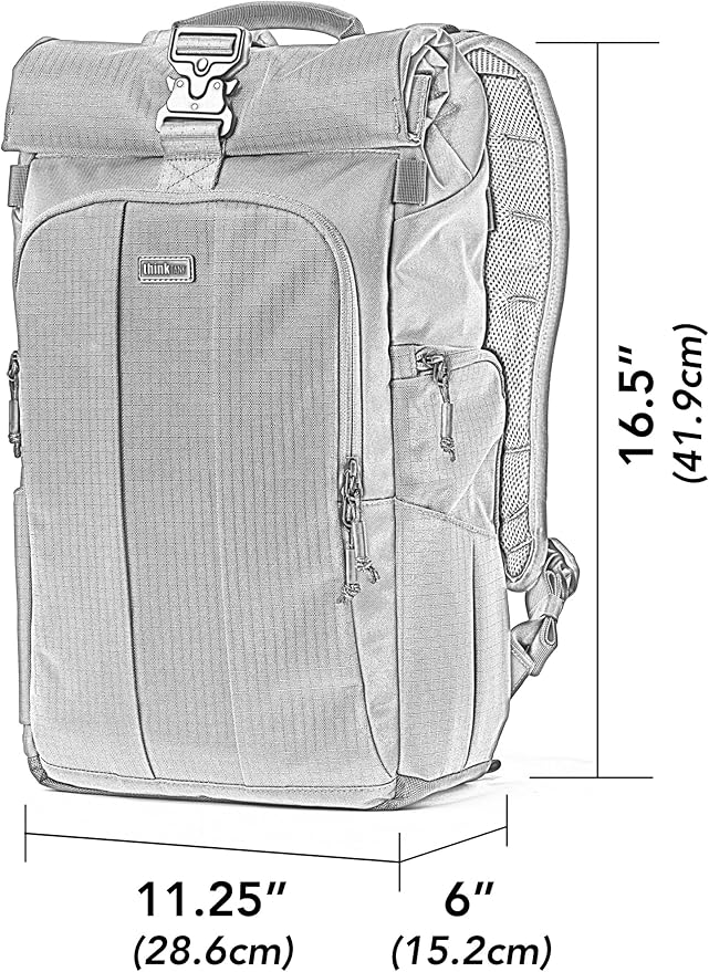 Think Tank FocusPoint 22L RollTop Camera Backpack - Greenway: Expandable Travel & Camera Backpack with Laptop Sleeve, Quick Side and Back Access, Rain Cover – Versatile Photography & Travel Bag