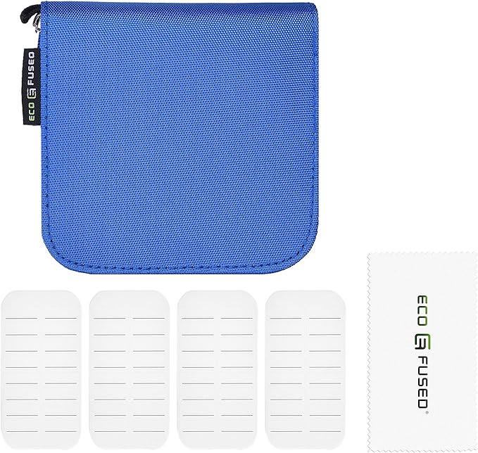 Eco-Fused Memory Card Case - Fits up to 44x SD, SDHC, Micro SD, Mini SD and 4X CF - Holder with 44 Slots (Blue / 44 Slots - 1 Pack)