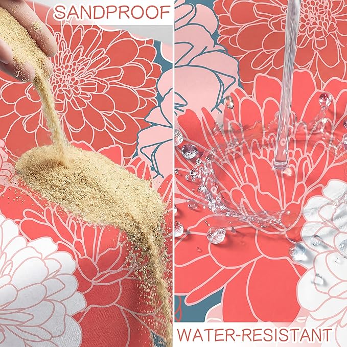 Aroveea Beach Blanket Waterproof Sandproof 1-7 Adult Oversized 78''X81''/10'X9' Lightweight Durable Compact Sand Free Beach Mat for Travel Camping Hiking Picnic Blanket