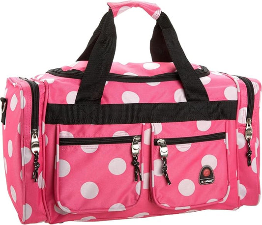 Rockland 19" Polyester Duffel Bag, Pink Dot