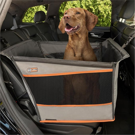 K&H Pet Products Buckle N Go Dog Car Seat for Large Dogs, Waterproof Fabric, Breathable Mesh Sides, Adjustable Seat Belt Leash, Carseat for Medium to Large Pets, Car Seat Cover - 21 X 19 X 19in