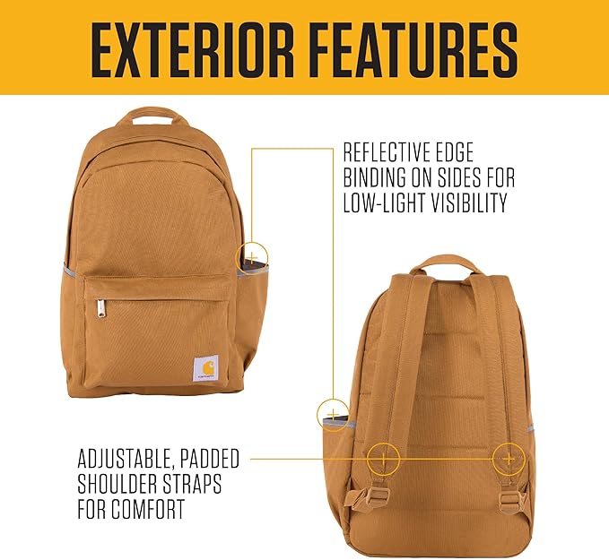 Carhartt 21L Classic Laptop Backpack, Water-Resistant Pack W/ 15" Laptop Sleeve and Organizational Compartments, Greenstone