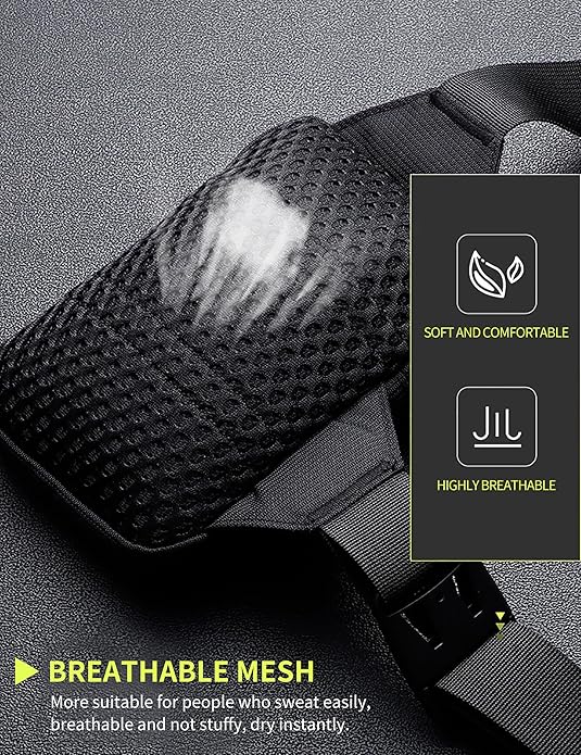 Peicees Mini Anti Theft Crossbody Sling Bag Small Chest Bag Dual Pocket Water Resistant Fanny Pack Running Phone Holder