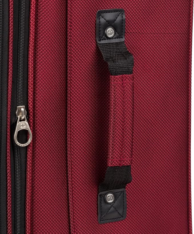 SWISSGEAR Sion Softside Expandable Spinner Luggage Durable Lightweight Travel Suitcase, Burgundy, Checked-Large