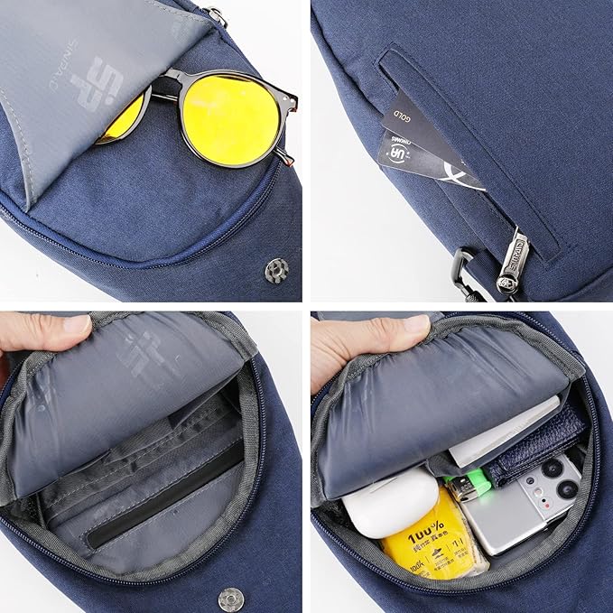 WATERFLY Mini Crossbody Sling Backpack Anti Theft Backpack for Traveling Chest Shoulder Bag