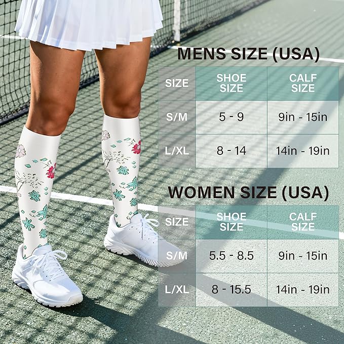 Acture 6 Pack Compression Socks for Women and Men - Knee High for Medical, Running, Nurses, Travel
