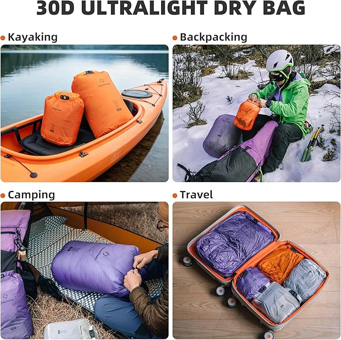Thous Winds Ultralight Dry Bag, (3L,6L,12L,24L,36L) Waterproof Storage Sacks for Organization, Backpacking, Travel, Boating, Gear Protection
