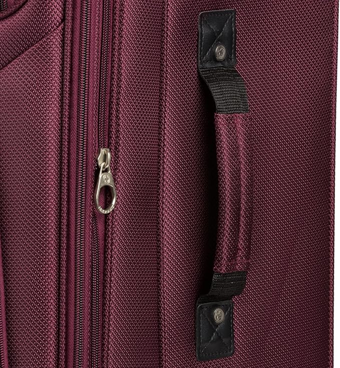 SWISSGEAR Sion Softside Expandable Spinner Luggage Durable Lightweight Travel Suitcase, Merlot, Checked-Medium