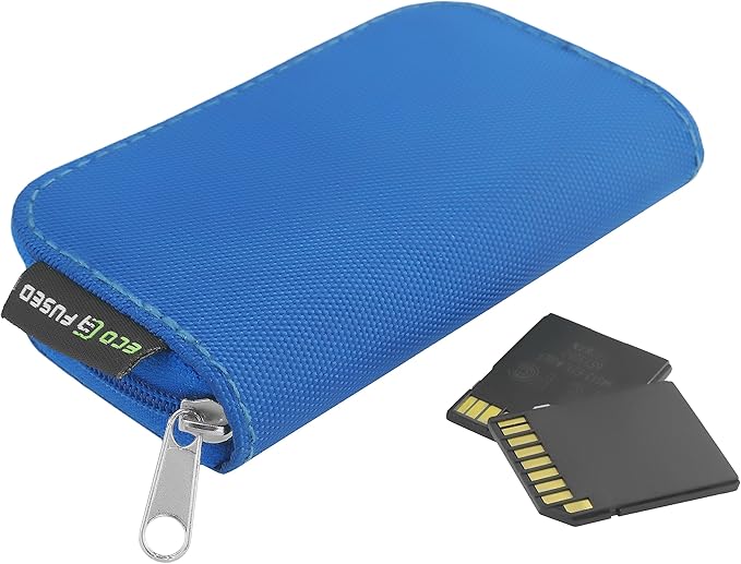 Eco-Fused Memory Card Case - Fits up to 22x SD, SDHC, Micro SD, Mini SD and 4X CF - Holder with 22 Slots (Blue / 22 Slots - 1 Pack)