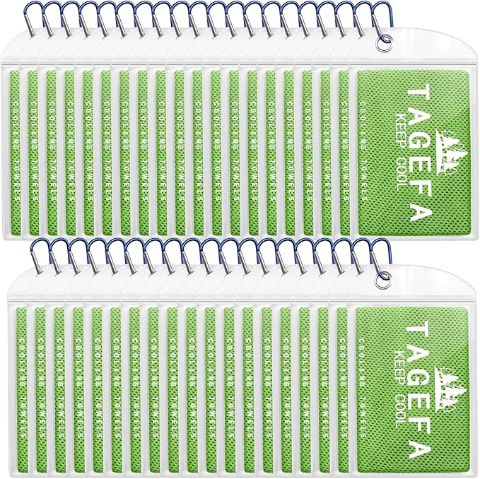 Cooling Towels 40 Pack, 40"x12" Bulk Cold Towels for Hot Weather, Cool Gym Towel for Neck & Face, Cooling Rags with Carry Bag for Sports, Workout, Golf, Camping, Travel
