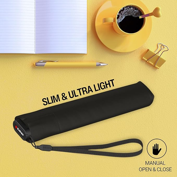 Knirps US.050 Ultra Light Pocket Size Manual Rain Umbrella with Carrying Case