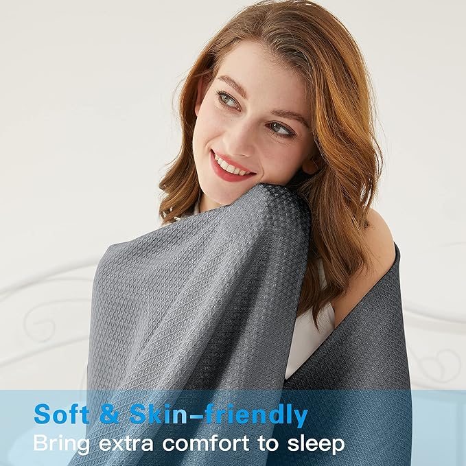 AmyHomie Cooling Blanket, 100% Rayon Derived from Bamboo, Cool Summer Blanket for Hot Sleepers, Soft Comfy Lightweight Blankets for All Seasons(Dark Gray, 59×79in)