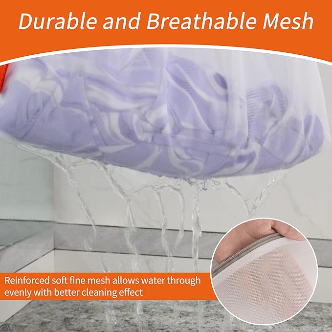 Polecasa Mesh Laundry Bags 3 Pack (Large, Medium, Small) - Durable Zipper Wash Bags for Delicates, Lingerie, Bras, Underwear, Baby Clothes - Protect Garments in Washing Machine