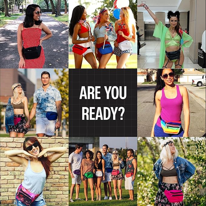 Black Fanny Pack Belt Bag I Mens Fanny Packs for Women Fashionable - Crossbody Bag Bum bag Waist Bag Waist Pack - Hands Free for Hiking, Halloween, Running, Travel, Waterproof and more