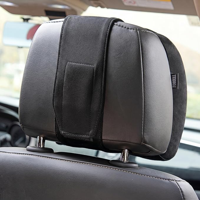 Forbell Premium Memory Foam Car Neck Pillow with Washable Cover - Provides Comfortable Neck Support for Driving and Travel 1pc(Black) | Slow Rebound Memory Foam, Suedette Fabric