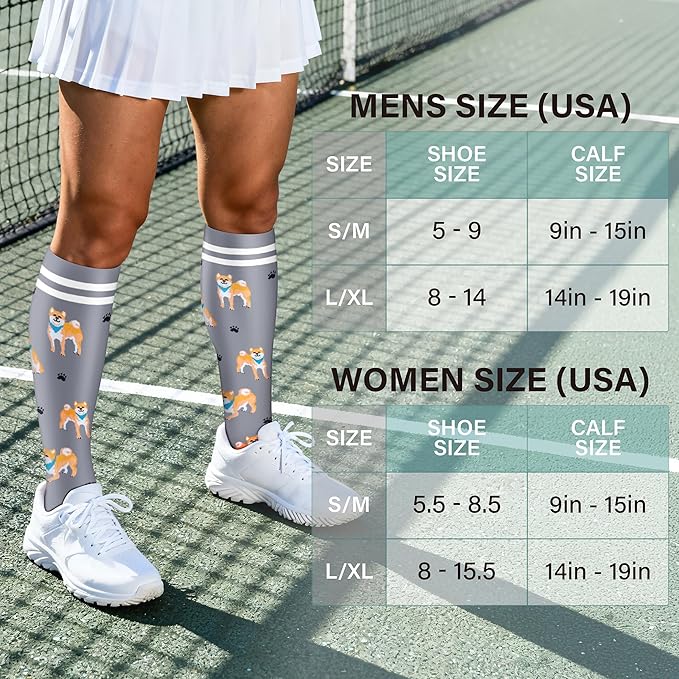 Acture 6 Pack Compression Socks for Women and Men - Knee High for Medical, Running, Nurses, Travel