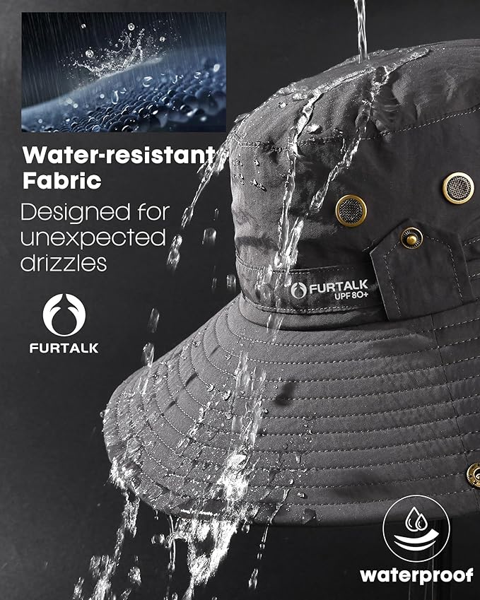FURTALK Sun Hats for Men Fishing Hat UPF 80+ Foldable Wide Brim Outdoor Hiking Beach Summer Hats