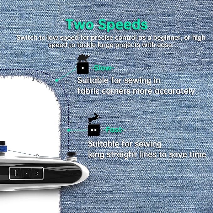 Handheld Sewing Machine, Two-Speed Portable Mini Sewing Machine for Beginners, Electric Handheld Sewing Machine with Red Case & Accessories. DIY Home & Travel Sewing kit for adults.Black