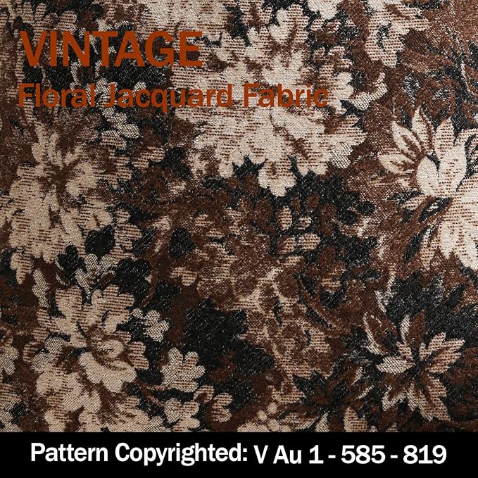 DEZENE Pack of 2 Vintage Floral Throw Pillow Covers 20x20 Boho Farmhouse Accents Chenille Square Decorative Pillow Cases for Living Room Couch Bed Home Decor, Dark Brown