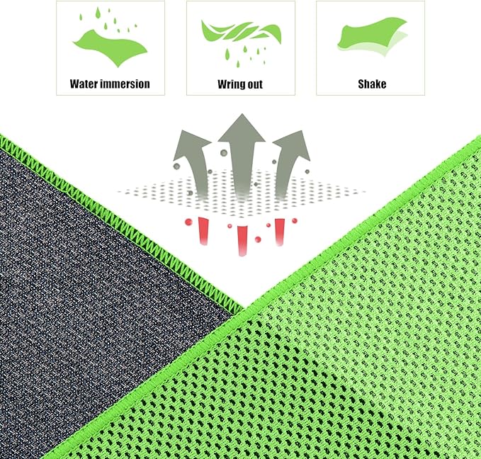 Cooling Towels (40"x 12", Pack of 10) for Neck and Face, Cold Towel for Hot Weather, Sports, Workout, Fitness, Gym, Yoga, Golf, Pilates, Travel, Camping & More
