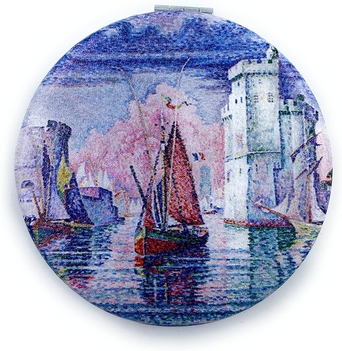Mirror Small Fold Pocket Makeup Mirror Purple Cosmetic Mirror Handheld Variety Paul Signac Print Great Wedding Gift
