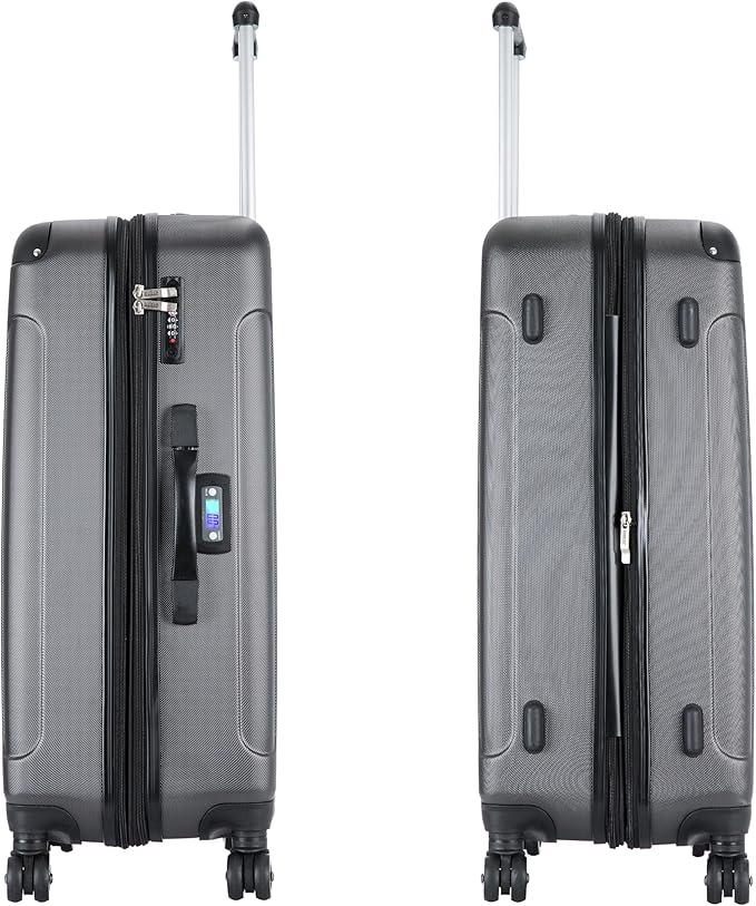 DUKAP INTELY Hardside Luggage Set with Spinner Wheel | Spacious Traveling Suitcase, Travel Suitcases with TSA Lock and Ergonomic GEL Handle | 2 Piece Set (20"/28") | Grey