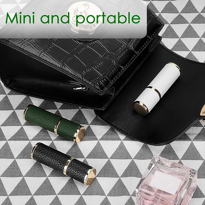 LUEXBOX 7 Pack Portable Perfume Bottle for Travel, Mini Refillable Perfume Dispenser, 5ml Faux Leather Leak Proof Perfume Atomizers Bottles Sprayer for Pocket Perfume