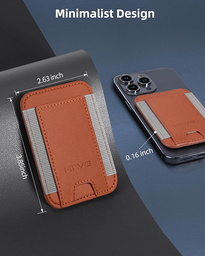HiWe for MagSafe Wallet: 7-Card Holder, RFID Blocking, Strong Magnet for iPhone 12-17 Series, Slim, 1 Slot