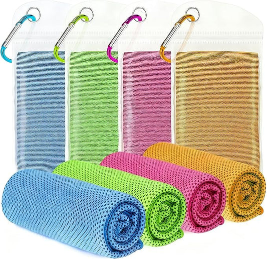 4 Pack Cooling Towels for Neck and Face(40"x12"), Cooling Neck Wraps, Ice Towel for Hot Weather, Soft Breathable Gym Towel, Cool Towel for Workout, Camping, Yoga, Sport, Running