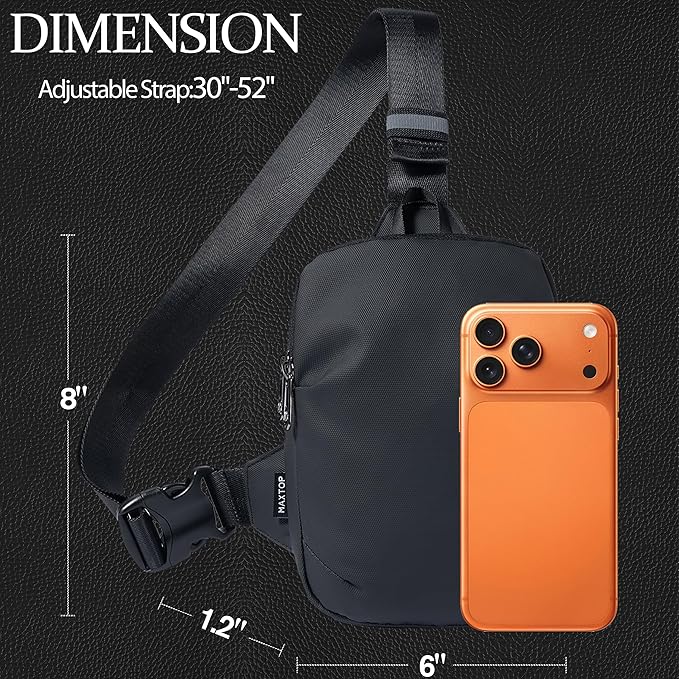 MAXTOP Small Sling Bag for Men Women Crossbody Chest Bags Water Resistant Fanny Pack Purse Phone Holder for Travel Sports Running Casual