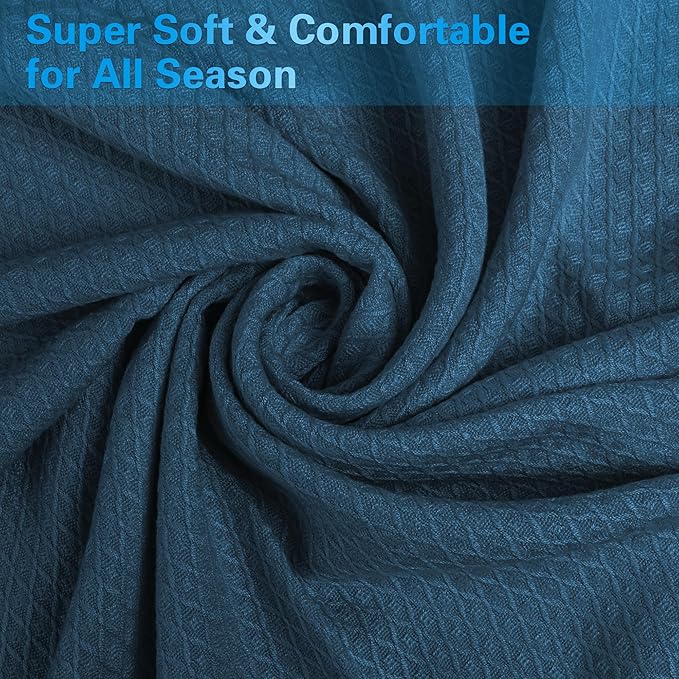 AmyHomie Cooling Blankets, 100% Rayon Derived from Bamboo, Cool Summer Blanket for Hot Sleepers, Soft Comfy Lightweight Blankets for All Seasons(Navy, 79×91 in)