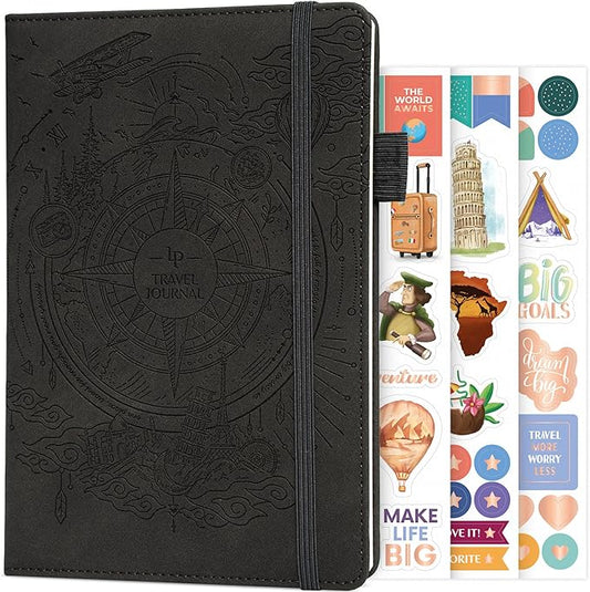 Legend Vintage Travel Journal – Traveling Diary & Photo Album for Men, Women & Family with Bucket List – Vacation Essentials (Black)