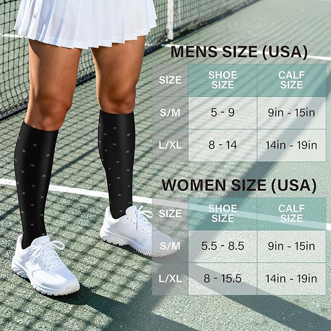 Acture 6 Pack Compression Socks for Women and Men - Knee High for Medical, Running, Nurses, Travel