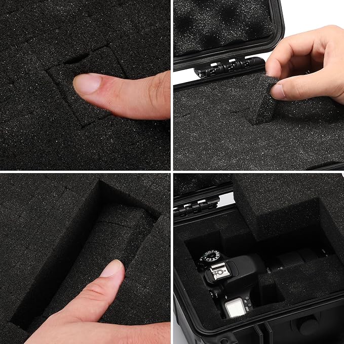 Mayouko Portable Tool Box with Shock- Proof Sponge, Water Proof Grade IP67, Waterproof Hard Case with Foam Insert, Handheld Gimbal Explosion-Proof Box, Waterproof Hard Case, 10.6 x 9.7 x 6.9 inch