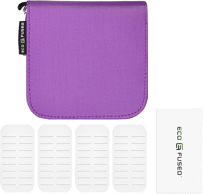Eco-Fused Memory Card Case - Fits up to 44x SD, SDHC, Micro SD, Mini SD and 4X CF - Holder with 44 Slots (Purple / 44 Slots - 1 Pack)