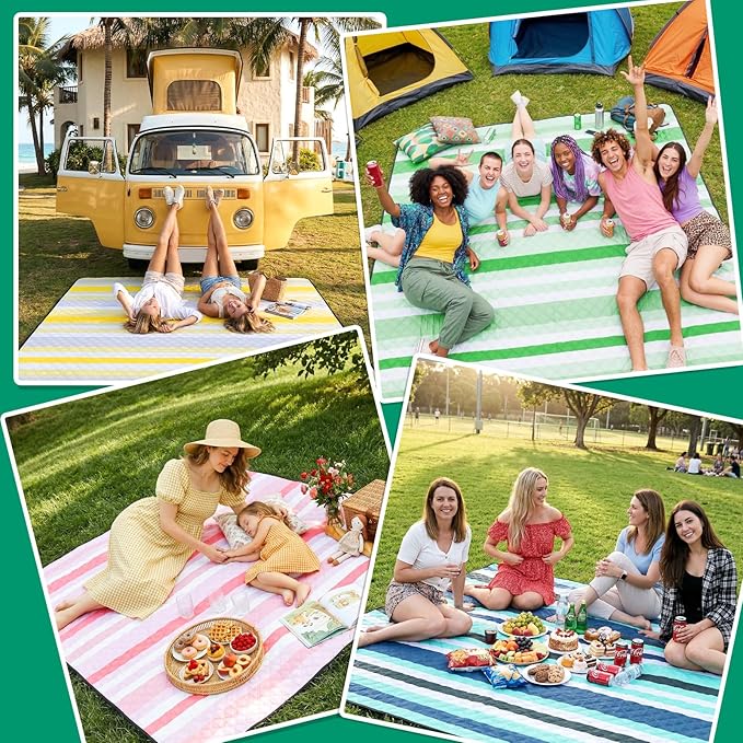 Waterproof Beach Blanket Picnic Outdoor Camping Mat Christmas Xmas Birthday Cool Practical Gift Mother Day Mom Big Sister Law Soul Bestie Best Aunt Hostess Regalos de Navidad Para Mujer Mama Abuela