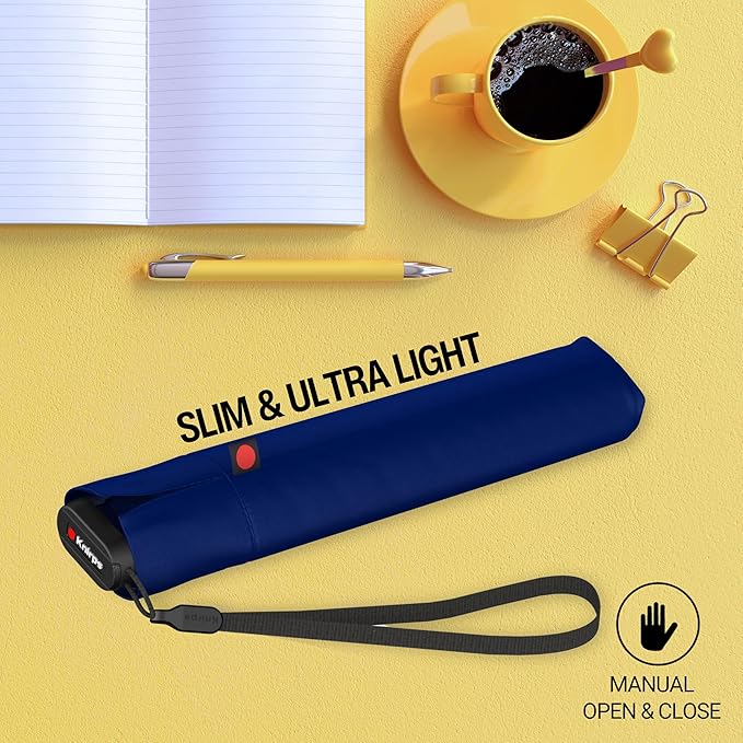 Knirps US.050 Ultra Light Pocket Size Manual Rain Umbrella with Carrying Case