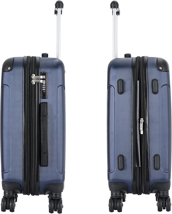 DUKAP INTELY Luggage with Integrated USB Port and Spinner Wheel | Spacious Travel Suitcase with TSA Lock and Ergonomic GEL Handle | 20 Inch Hardside Carry-On Luggage | Blue