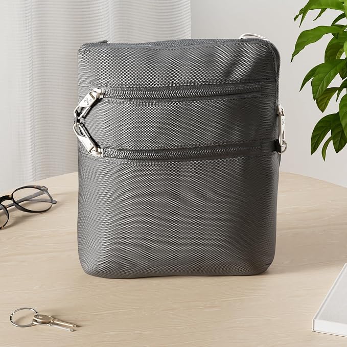 Travelon Anti-theft Classic Slim Double Zip Crossbody