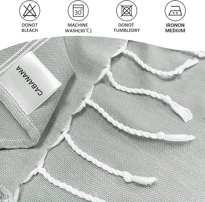 cabanana Turkish Beach Towel Oversized - 40"x70" Quick Dry Sand Free Thin Beach Towels for Adults,Extra Large Cotton Lightweigh Travel Towel for Beach Accessories (New Grey)