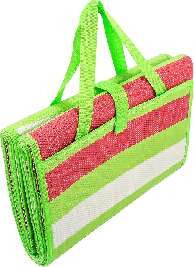 Camco Handy Mat with Strap - Perfect for Picnics, Beaches, RV and Outings - Green/Red - 60" x 78" (42813)