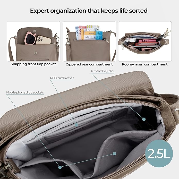 Travelon Anti-Theft Classic Mini Shoulder Bag