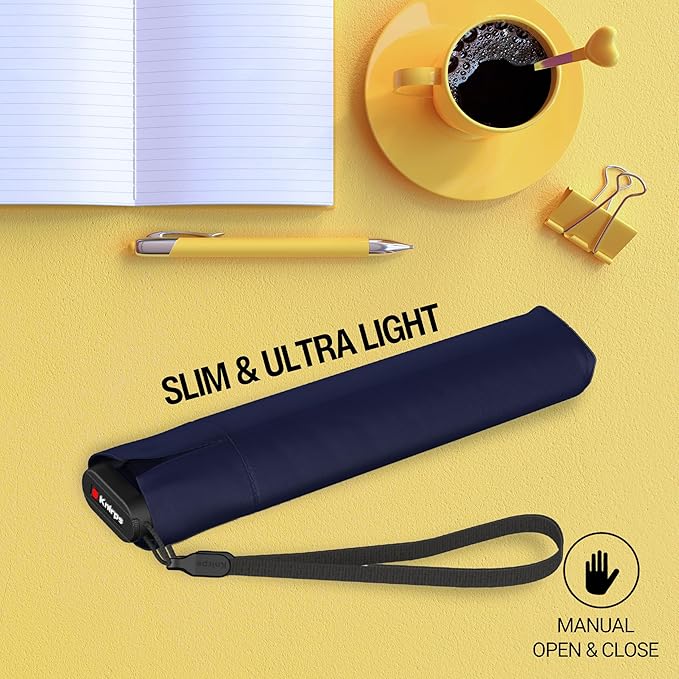 Knirps US.050 Ultra Light Pocket Size Manual Rain Umbrella with Carrying Case