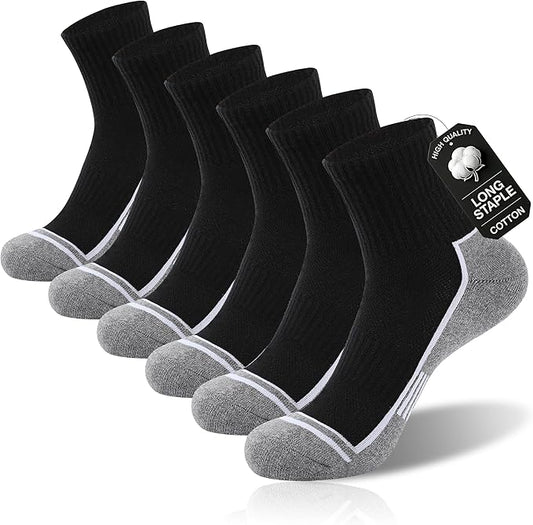Urban Virgin Men Athletic Quarter Running Compression Socks Cotton Cushioned Athletic Ankle Moisture Wicking Socks Women
