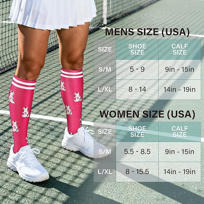 Acture 6 Pack Compression Socks for Women and Men - Knee High for Medical, Running, Nurses, Travel