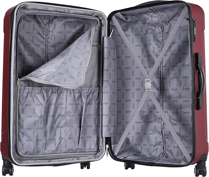 DUKAP INTELY Hardside Luggage Set with Spinner Wheel | Spacious Traveling Suitcase Travel Suitcases with TSA Lock and Ergonomic GEL Handle | 2 Piece Set (20"/28") | Red
