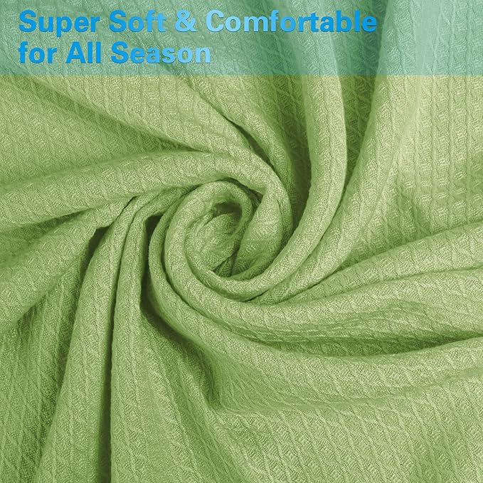 AmyHomie Cooling Blanket, 100% Rayon Derived from Bamboo, Cool Summer Blanket for Hot Sleepers, Soft Comfy Lightweight Blankets for All Seasons(Green, 90×90in)