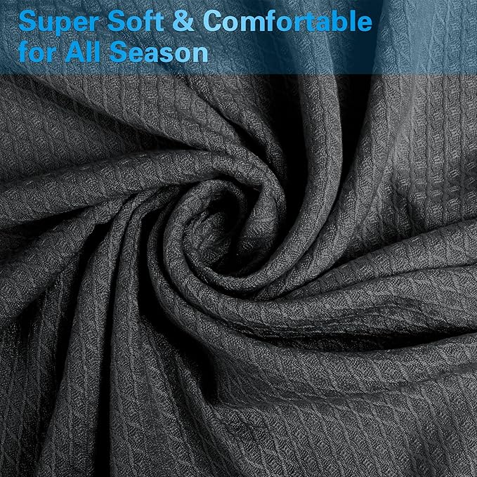 AmyHomie Cooling Blanket, 100% Rayon Derived from Bamboo, Cool Summer Blanket for Hot Sleepers, Soft Comfy Lightweight Blankets for All Seasons(Dark Gray, 79×91in)