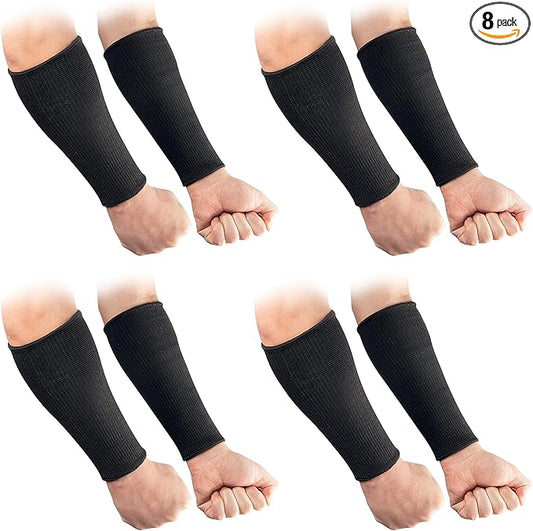 OriStout 4 Pairs Forearm Sleeves, Arm Protectors for Thin Skin and Bruising, Level 3 Cut Resistant Sleeves, Arm Protection for Gardening, Yard Working, Pet Grooming, Black